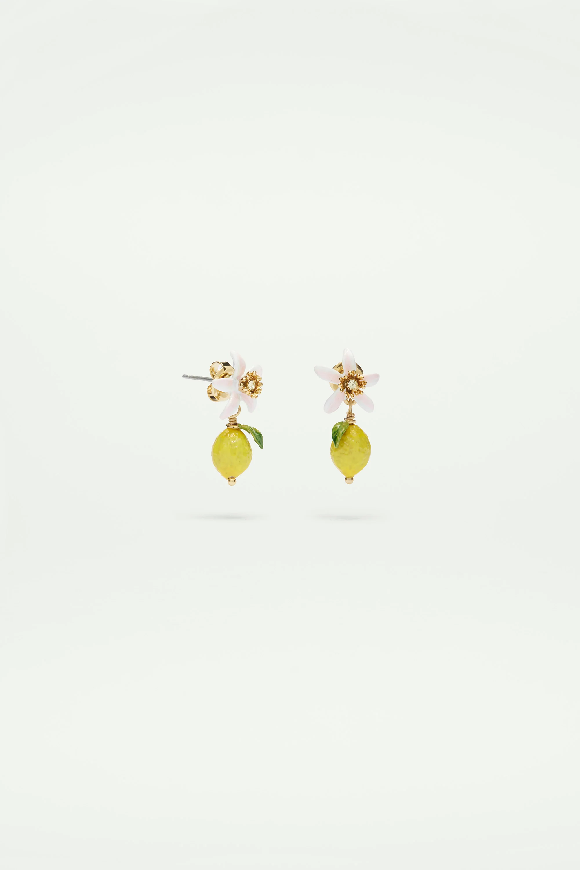 Boucles d'oreilles citron et fleur blanche - Image 3