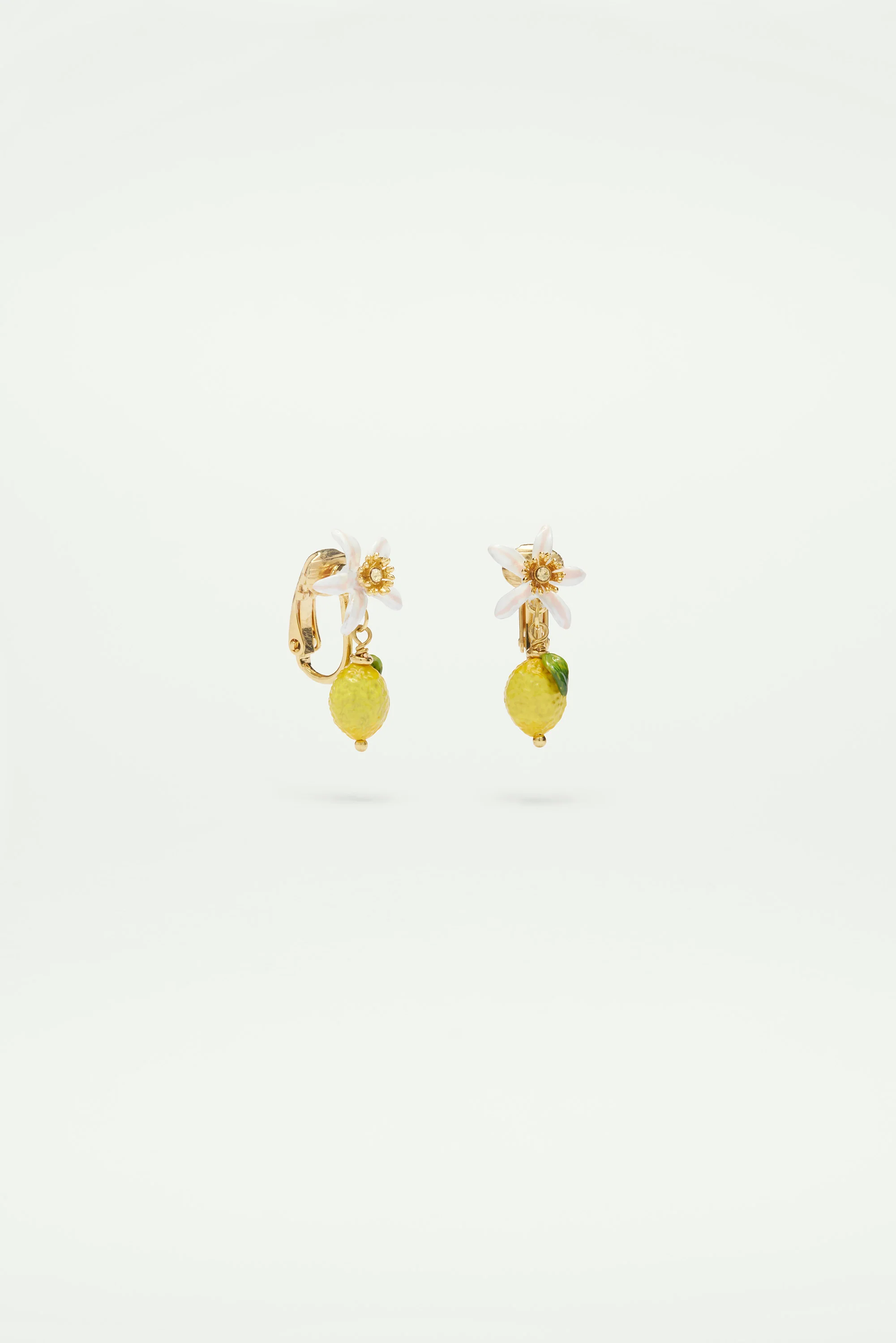 Boucles d'oreilles citron et fleur blanche - Image 4