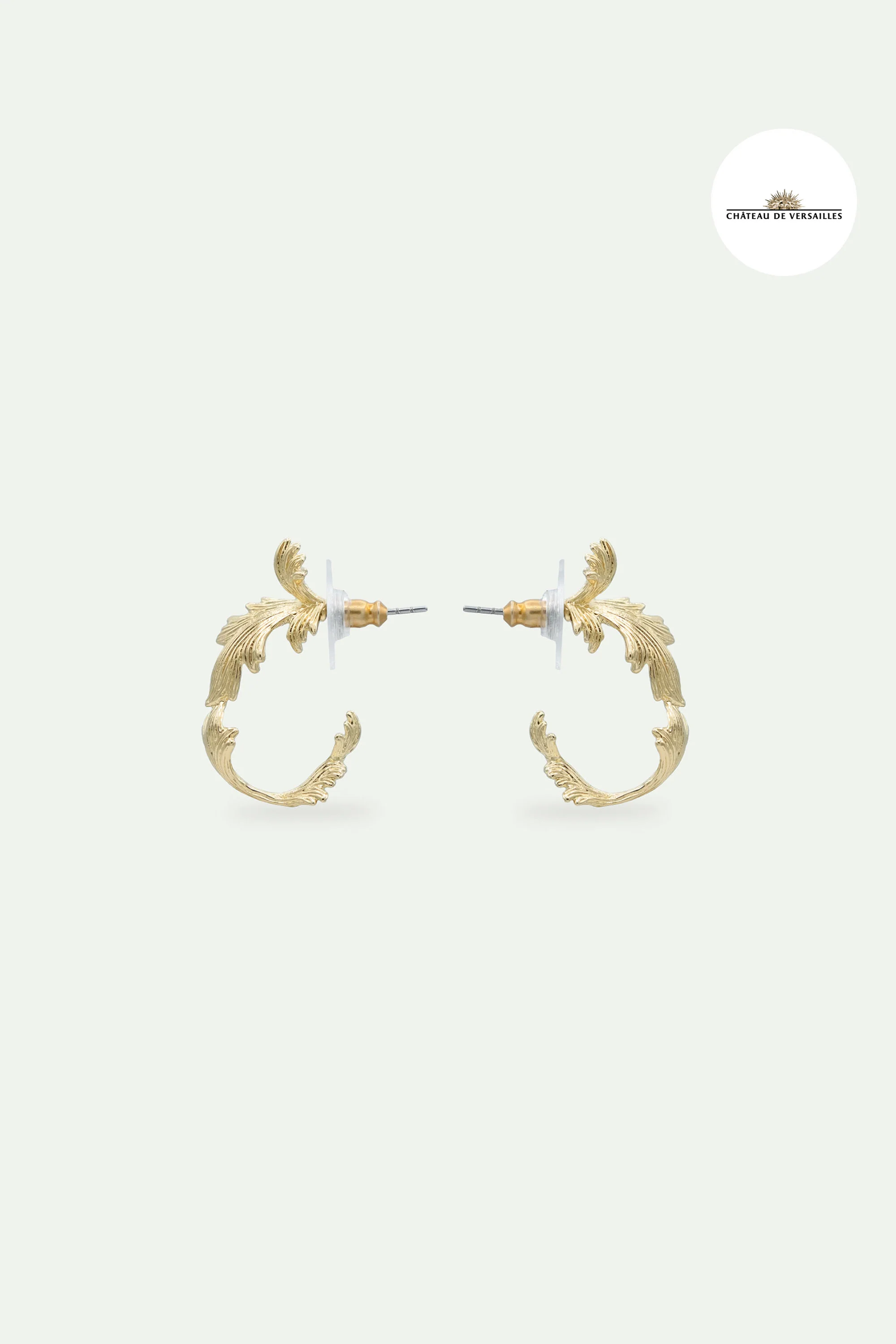 Boucles d'oreilles créoles dorées feuilles d'acanthe