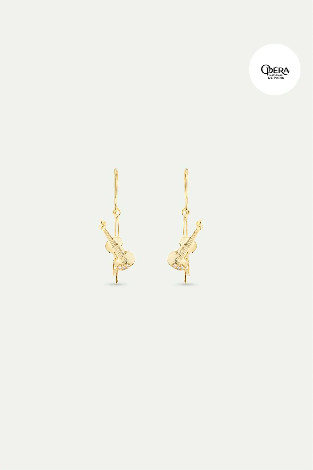 Boucles d'oreilles crochets violoncelle doré