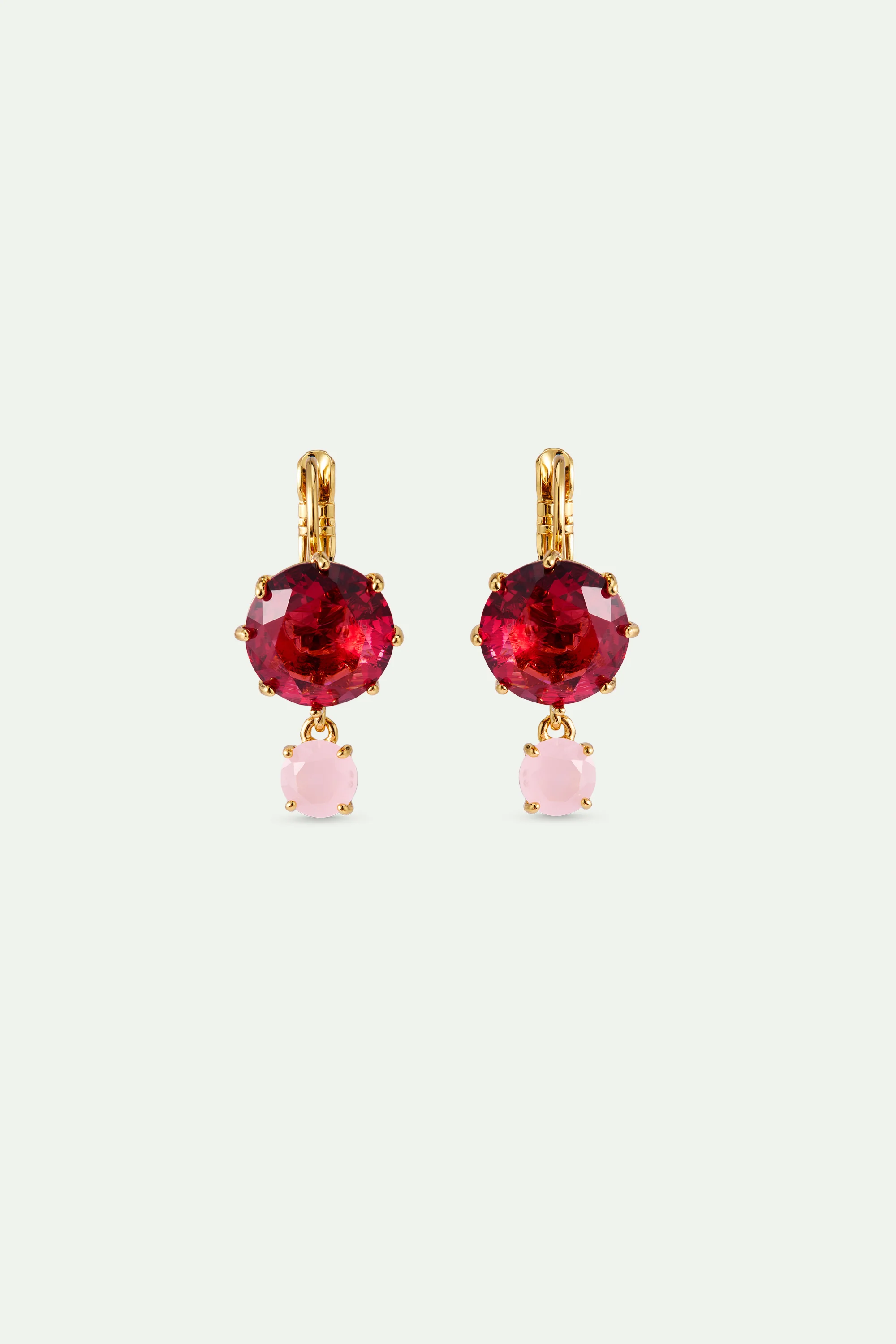 Boucles d'oreilles deux pierres La Diamantine Rosa Centifolia