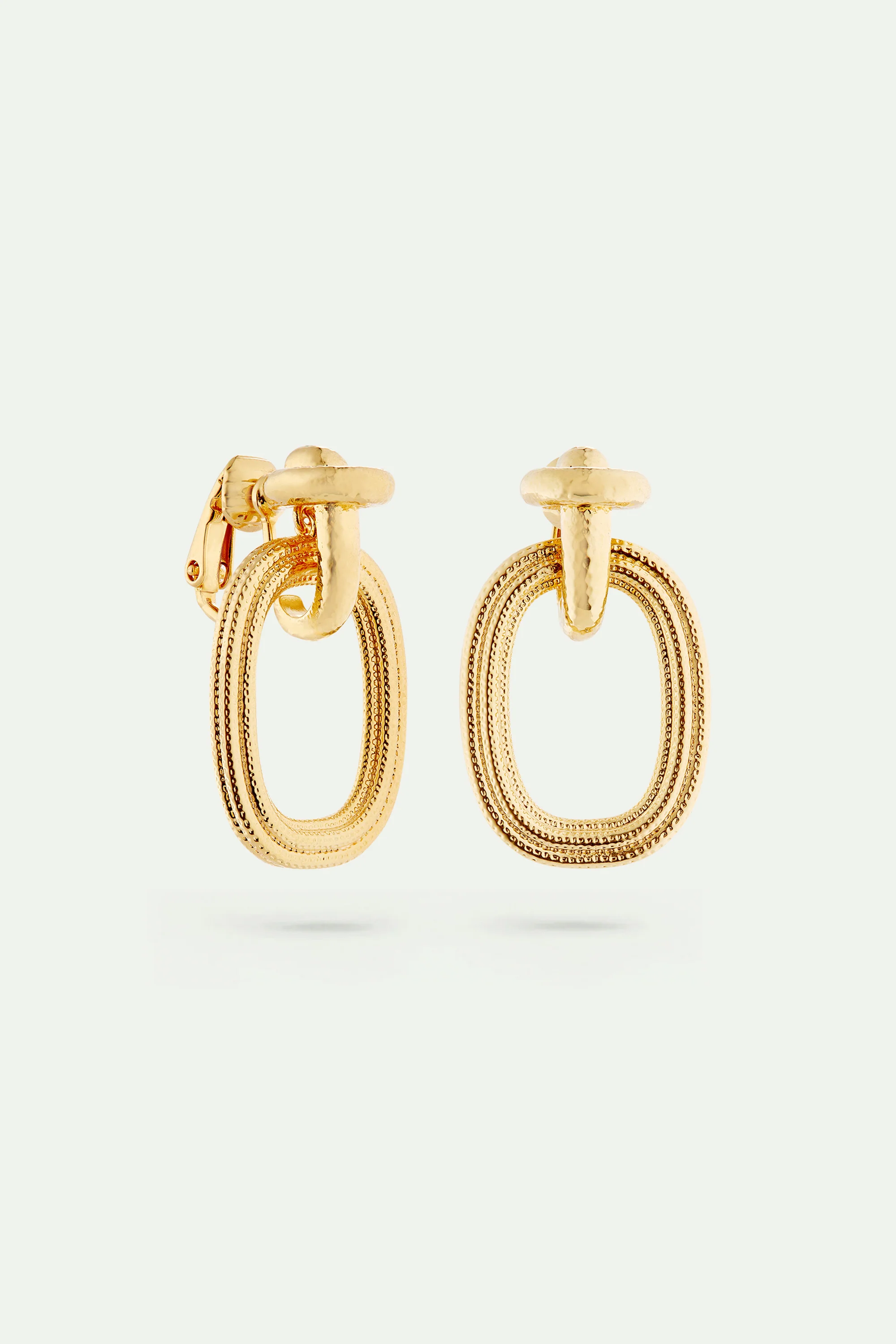Boucles d'oreilles dorées duo de textures - Image 6
