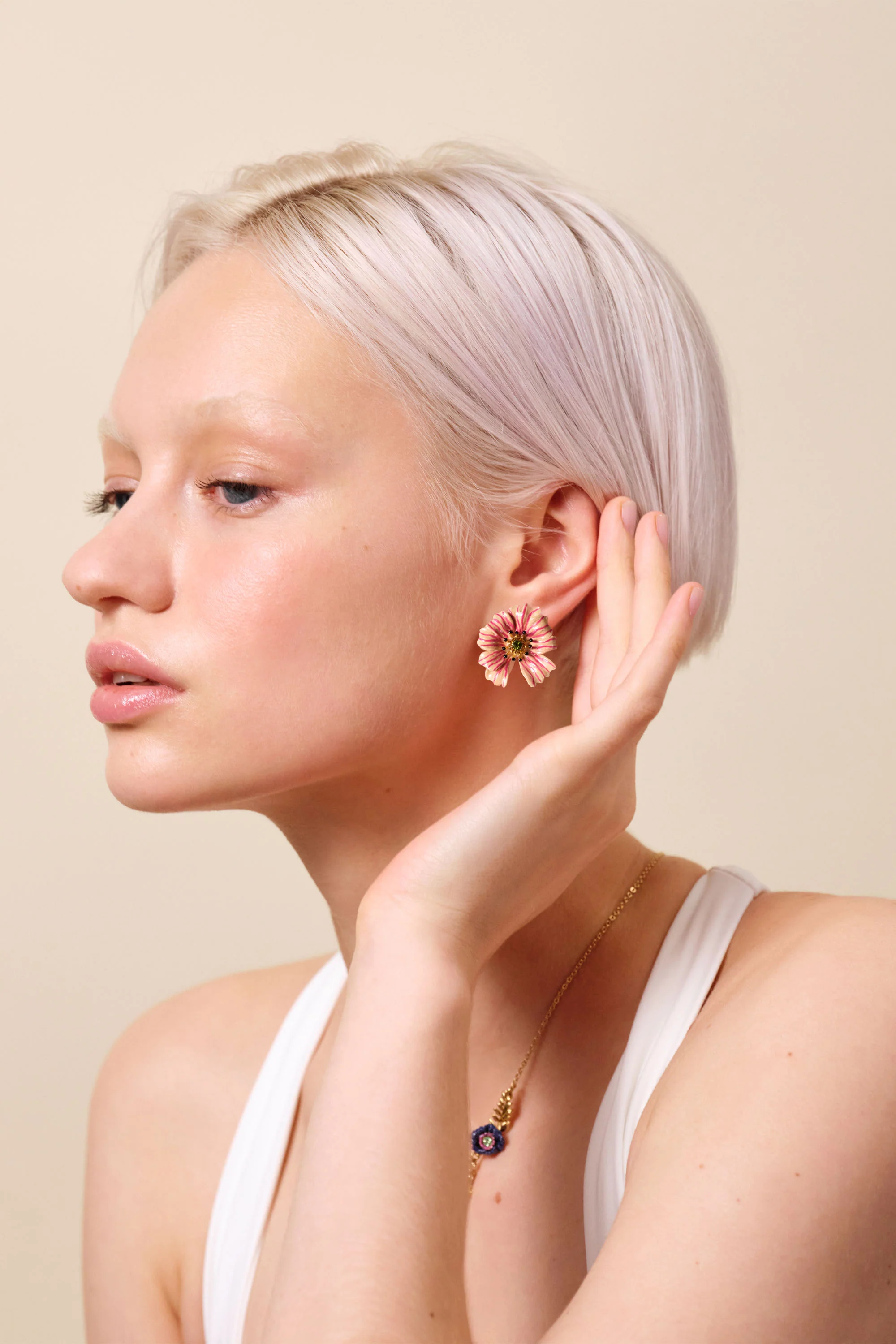 Boucles d'oreilles fleur cosmos - Image 2