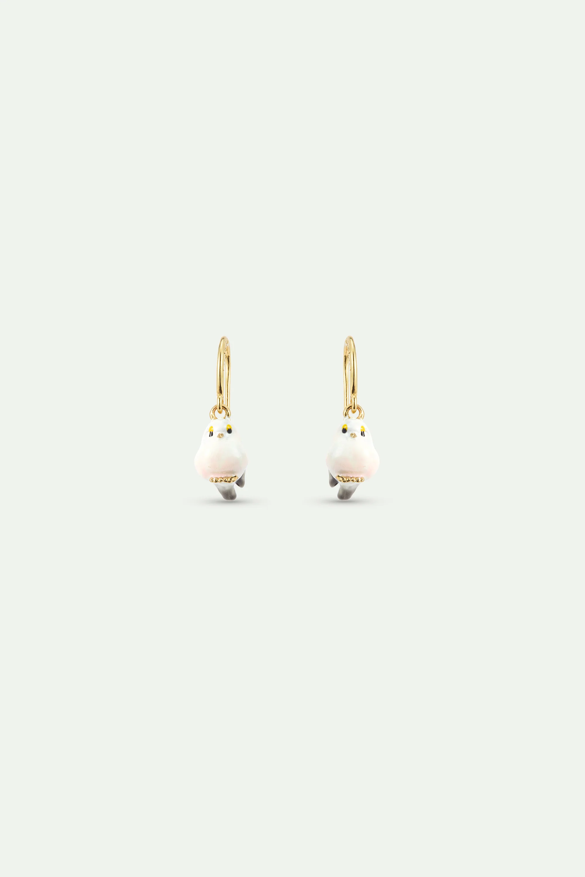 Boucles d'oreilles hook Mésange blanche