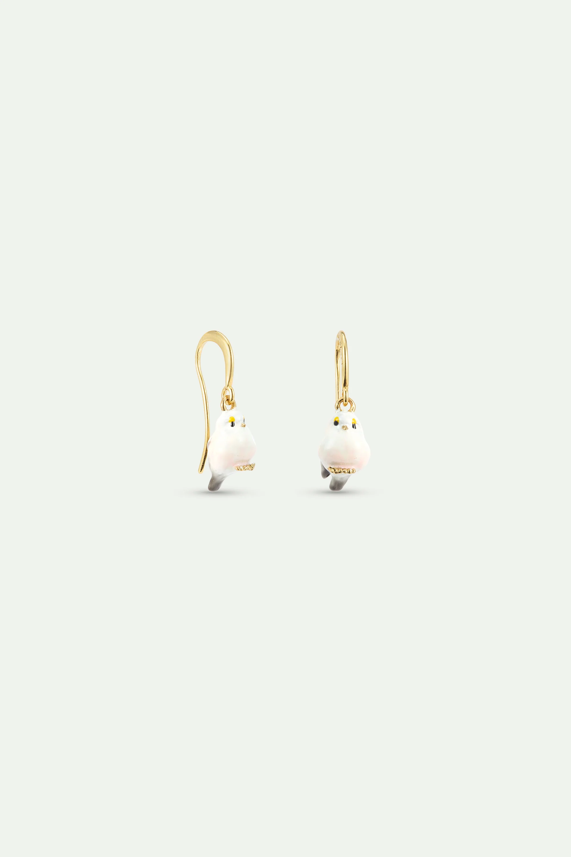 Boucles d'oreilles hook Mésange blanche - Image 2
