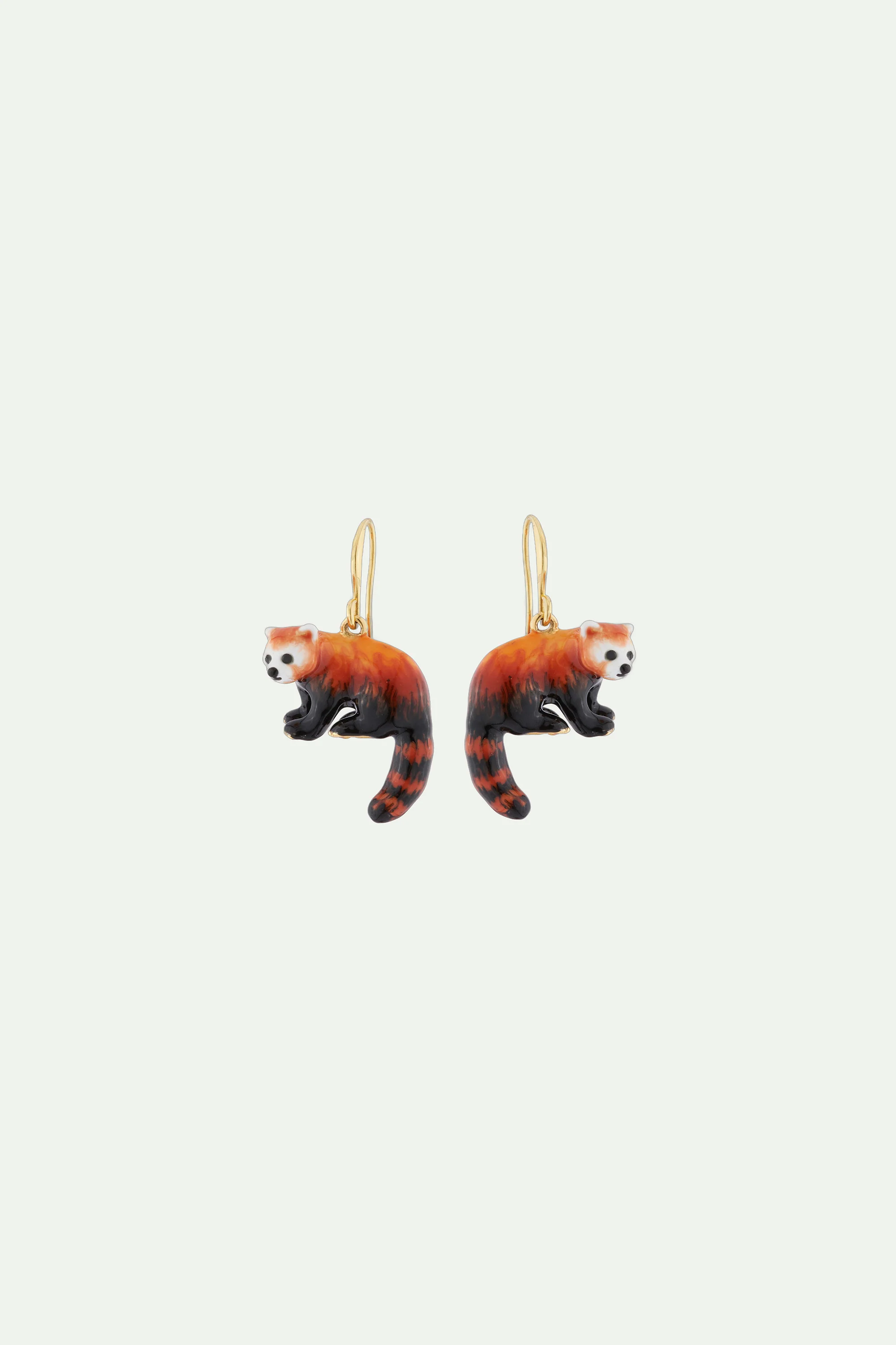Boucles d'oreilles hook panda roux