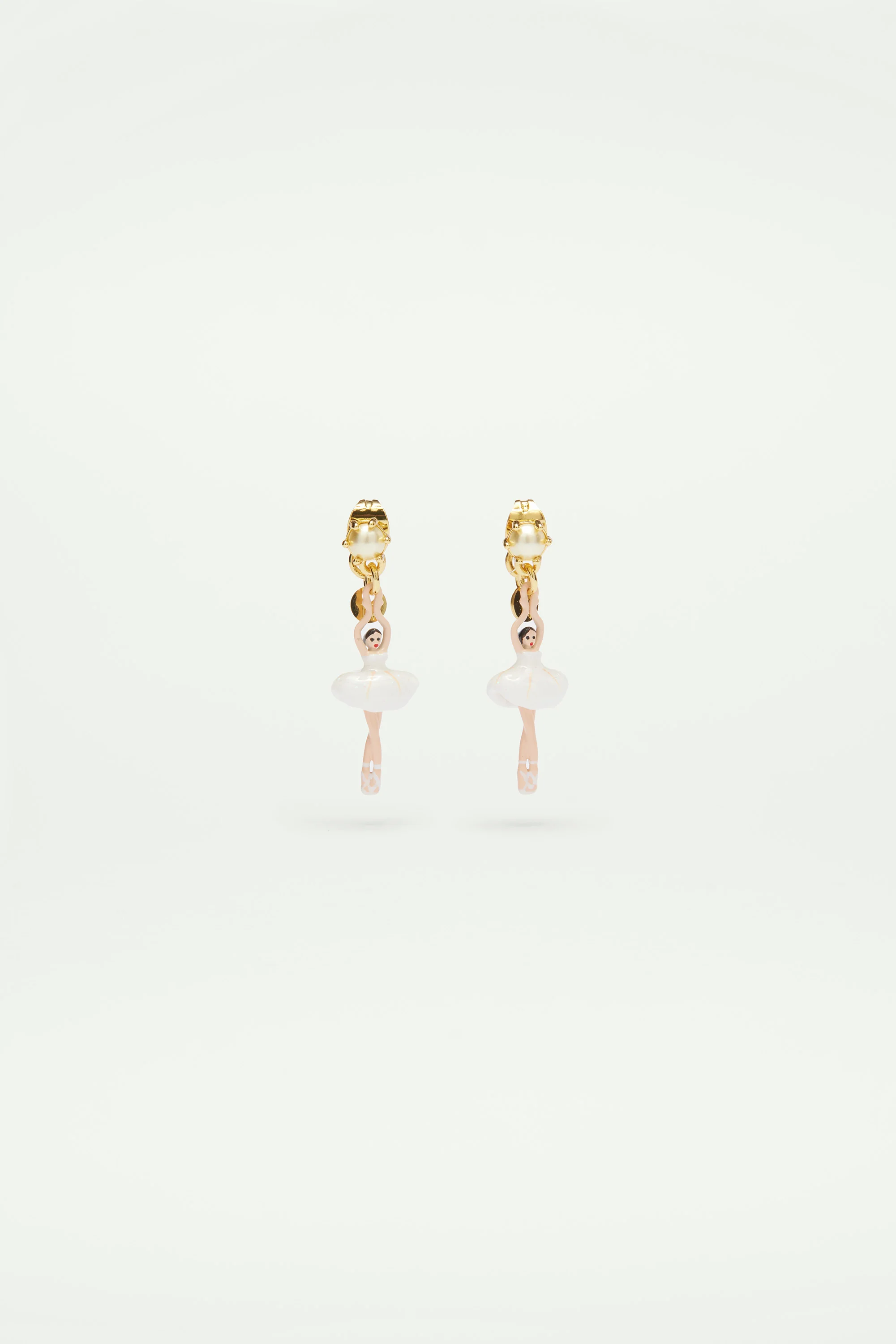 Boucles d'oreilles mini ballerine en tutu blanc