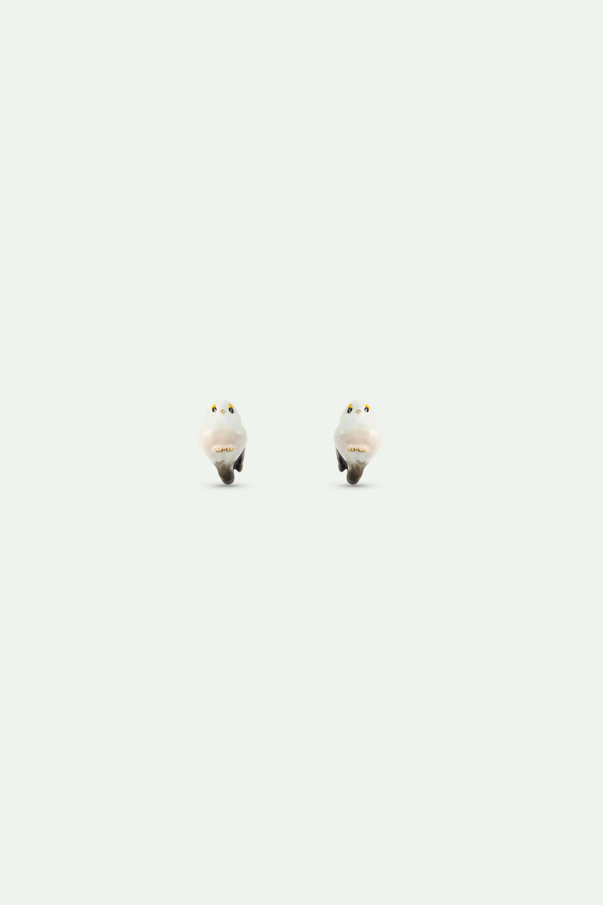 Boucles d'oreilles tiges Mésange blanche