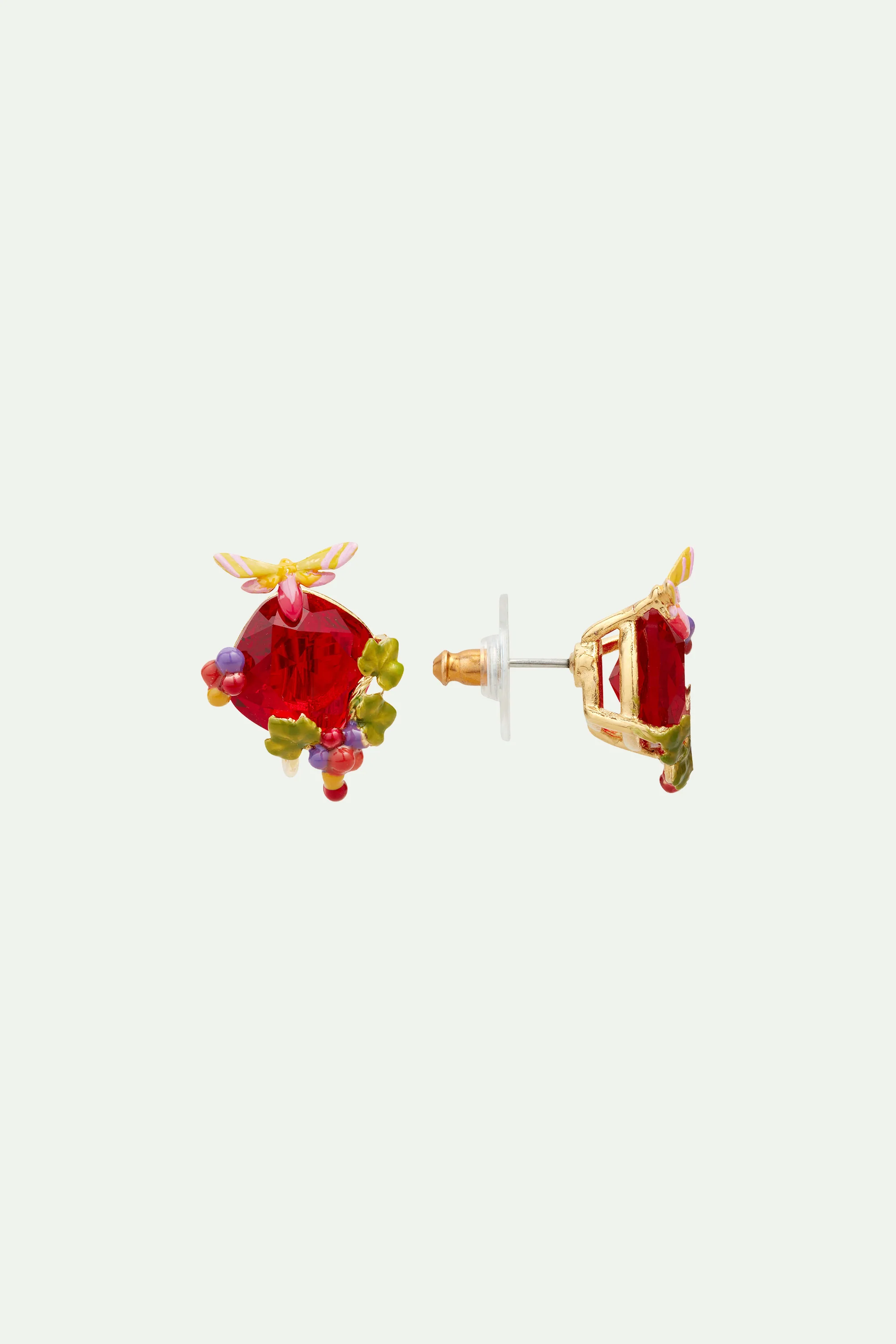 Boucles d'Oreilles Tiges Papillon et Raisin - Image 3