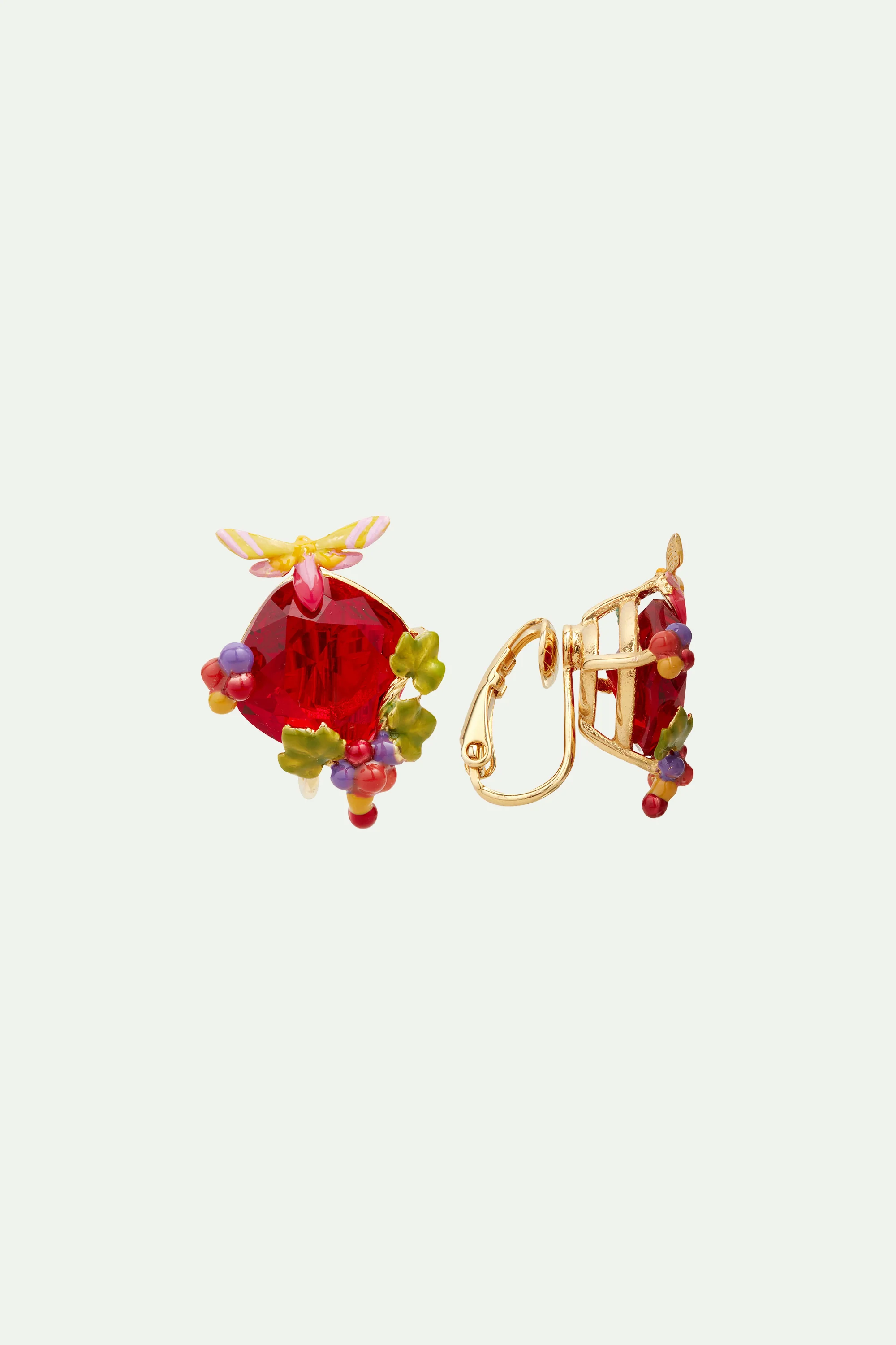 Boucles d'Oreilles Tiges Papillon et Raisin - Image 4