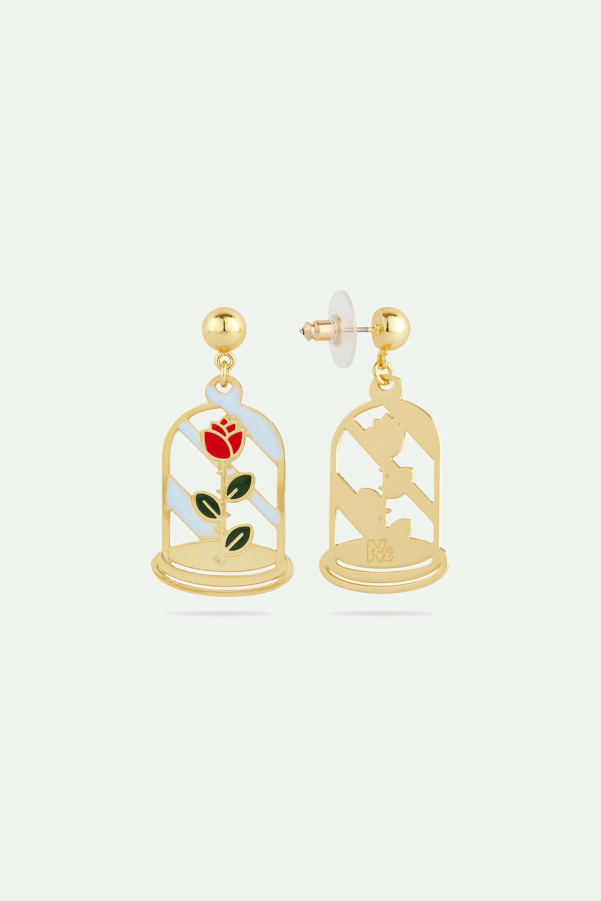 Boucles d'oreilles tiges rose enchantée - Image 2