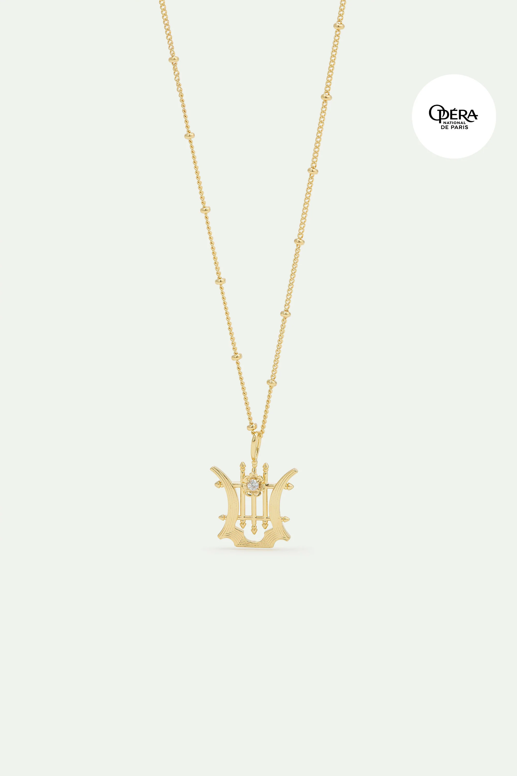 Collier pendentif Lyre doré