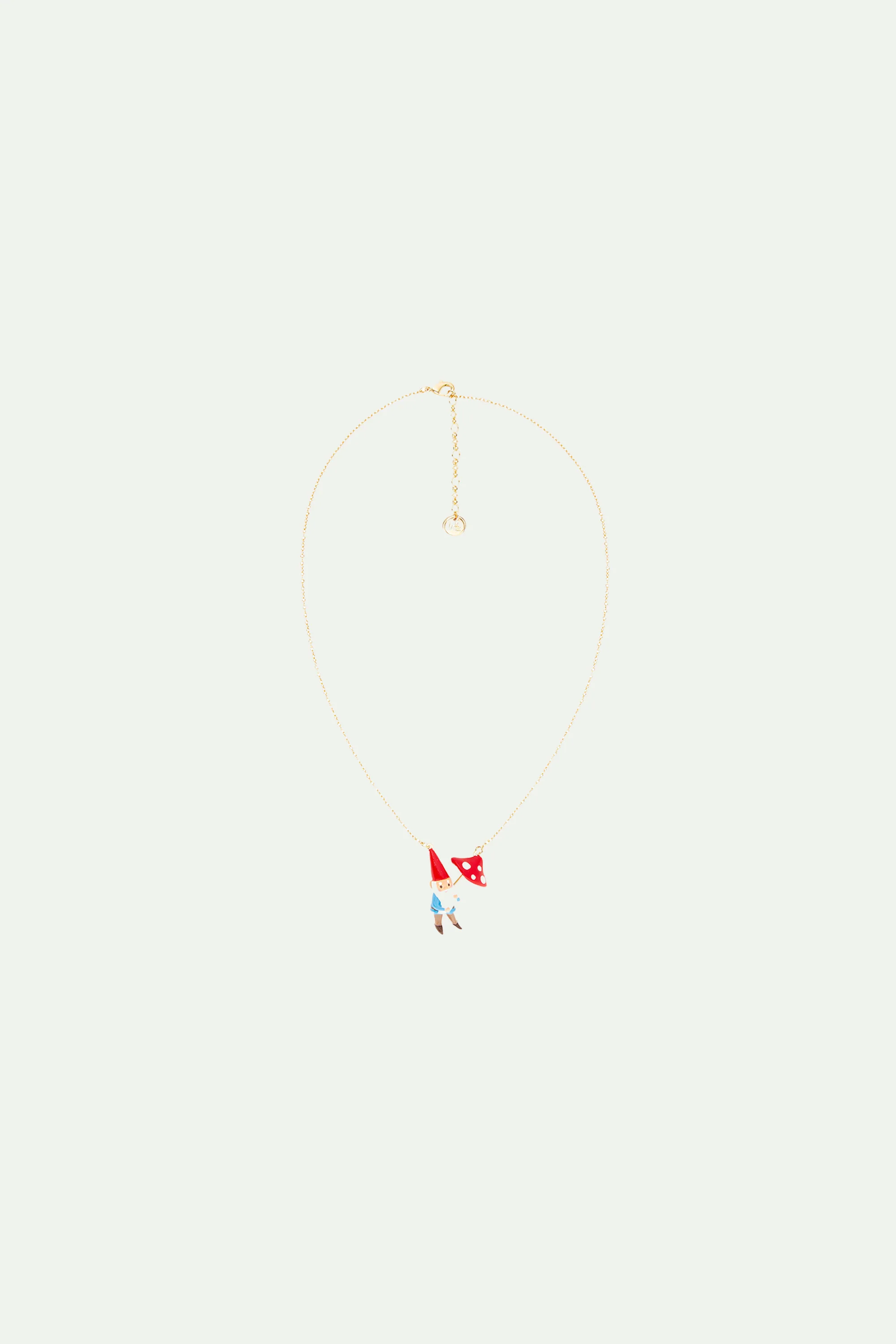 Collier pendentif nain de jardin et champignon - Image 2