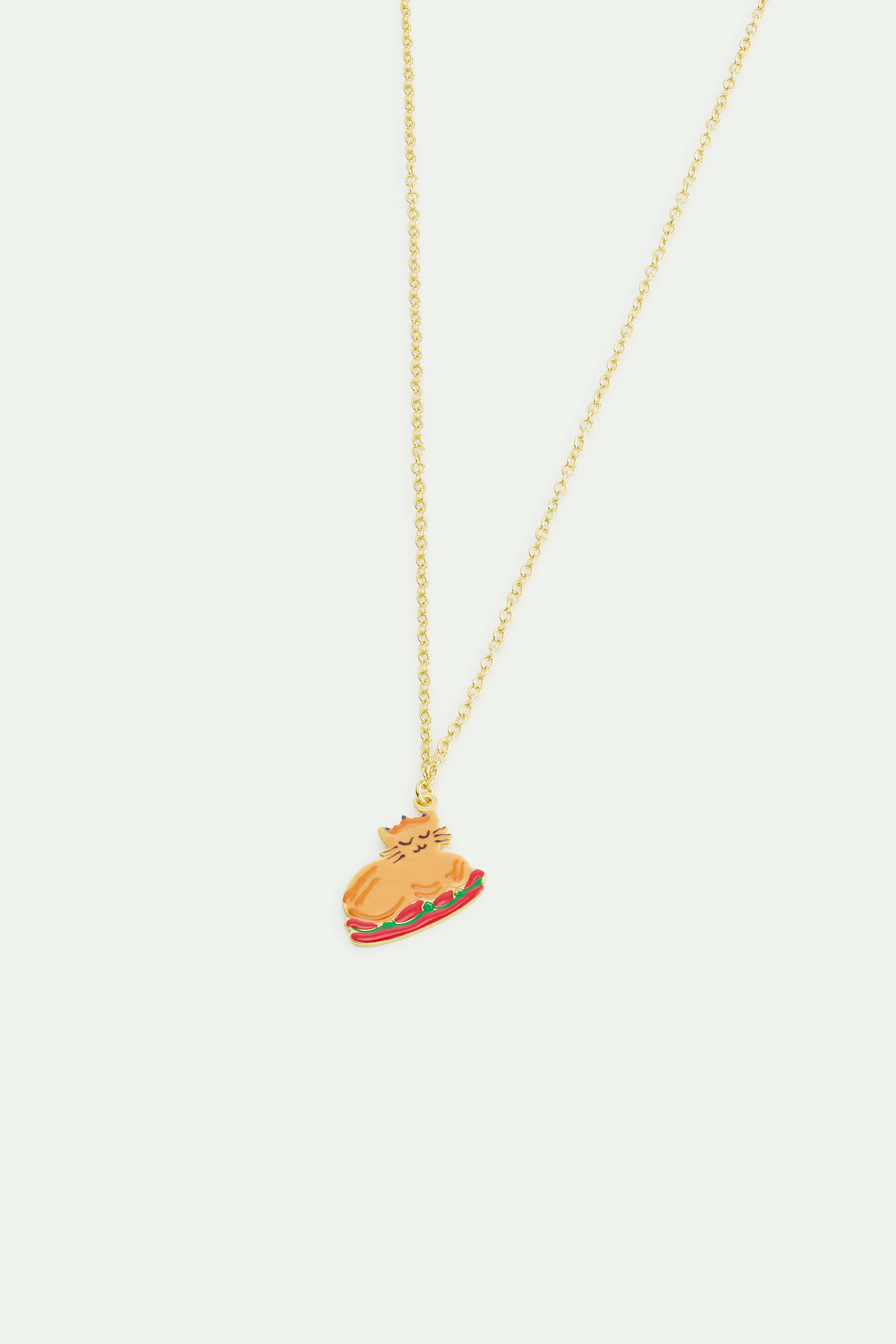 Collier pendentif repas de noël et couronne doré - Image 2