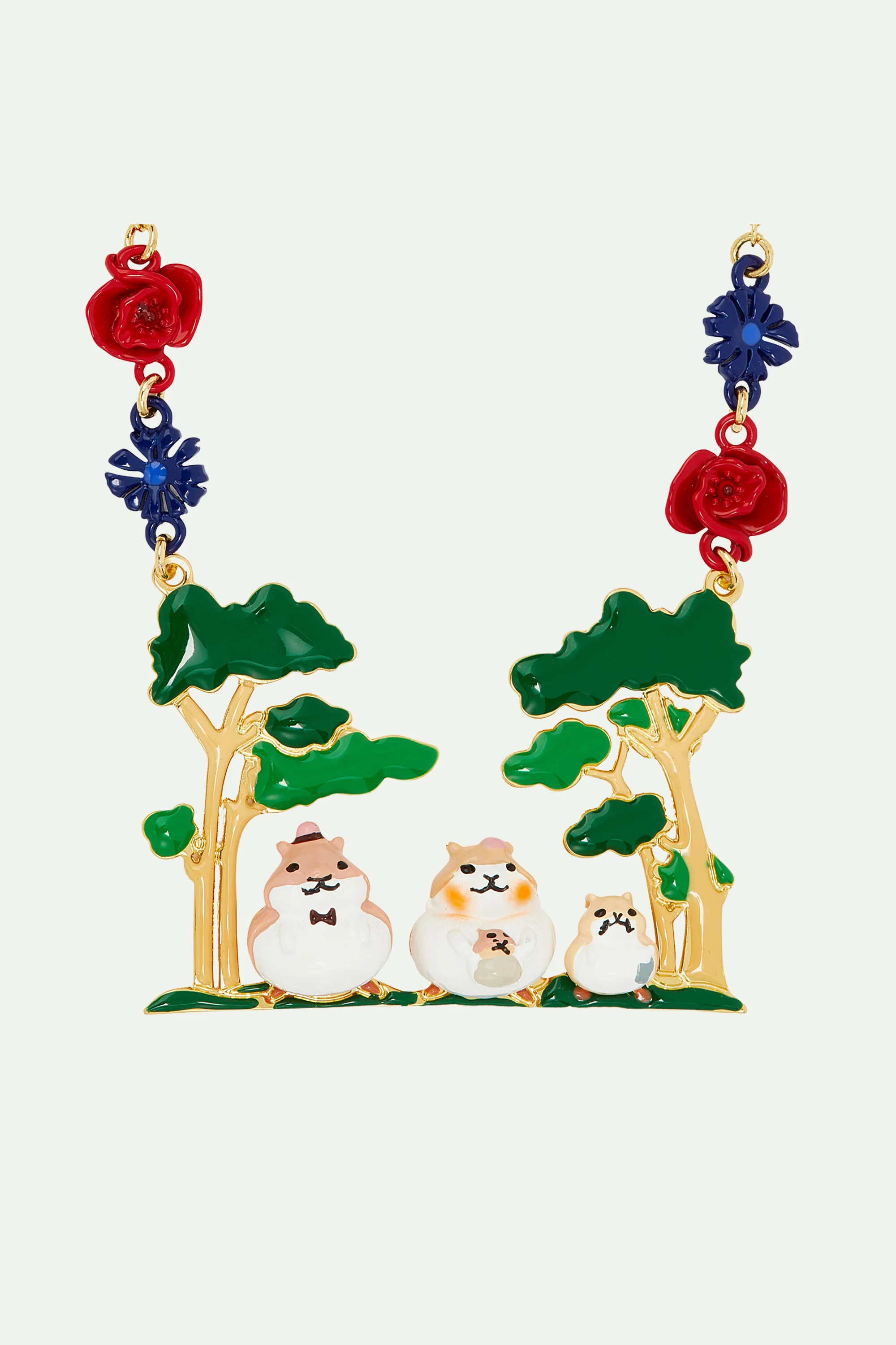 Collier plastron famille d'hamsters en forêt - Image 4