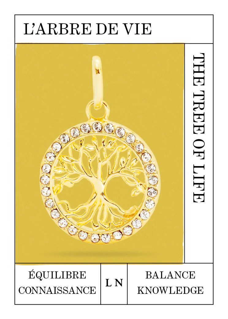Pendentif arbre de vie doré, Équilibre et Connaissance - Image 2