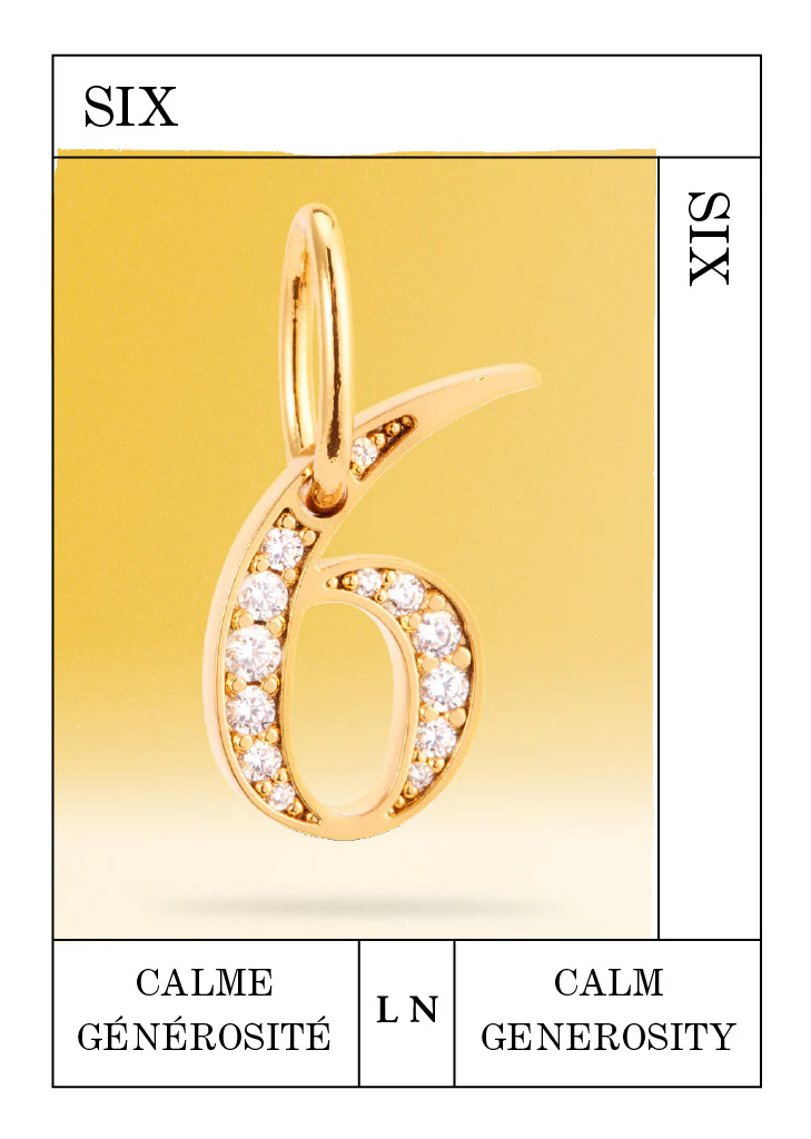 Pendentif chiffre 6, Calme et Générosité - Image 2