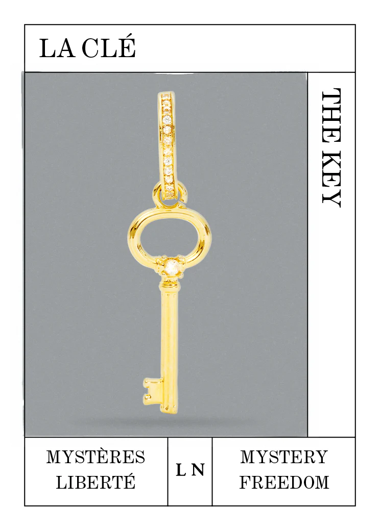 Pendentif clé dorée, Mystères et Liberté - Image 2